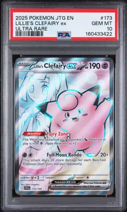 Pokemon Lillie's Clefairy EX Journey Together 173/159 Ultra Rare PSA 10 Gem Mint - Image 1