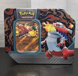 Pokemon TCG Paldea Partners Skeledirge EX Tin 5 Booster Packs Factory Sealed - Image 1