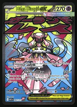 MEGA DIANCIE EX 267/217 MEGA ATTACK RARE ASCENDED HEROES POKEMON HOLO NEAR MINT - Image 1