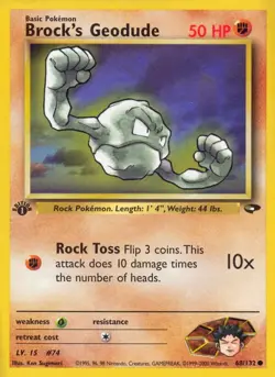 Brock's Geodude 068/132 Gym Challenge LP Unlimited - Image 1