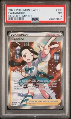 Fa/Candice Pokemon Sword & Shield Silver Tempest 189 NM PSA 7 - Image 1