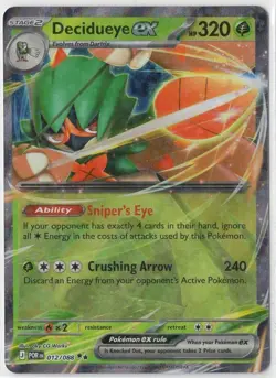 Decidueye ex 012/088 Pokemon ME03: Perfect Order Double Rare Holofoil NM - Image 1