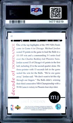 MICHAEL JORDAN 82 UPPER DECK MJ RARE AIR UPPER DECK PSA 8 - Image 2