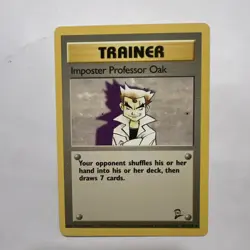 Imposter Professor Oak 102/130 Base Set 2 Pokemon Card Lightly Played nm - Image 1
