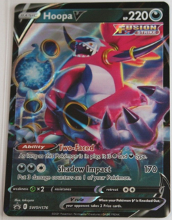 Pokemon 2020 "HOOPA" V #SWSH176 Black Star Promo Holo Rare - Image 1