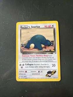 Pokemon TCG Rockets Snorlax 33/132 Gym Heroes Unlimited Card - Image 1