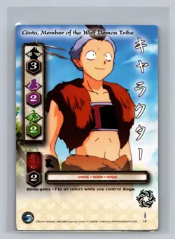 Ginta Member of the Wolf Demon Tribe #10 InuYasha TCG Jaki 1st Edition Card Game - Image 1