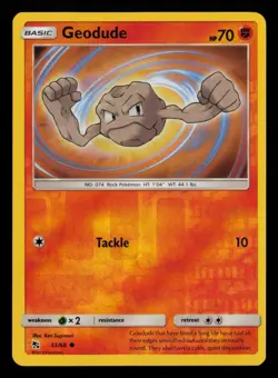 Geodude 33/68 Common Hidden Fates Pokemon Reverse Holo Near Mint - Image 1