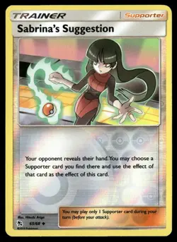 Sabrina's Suggestion 65/68 Uncommon Hidden Fates Pokemon Reverse Holo NM/M - Image 1