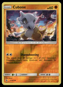 Cubone 37/68 Common Hidden Fates Pokemon Reverse Holo NM/M - Image 1