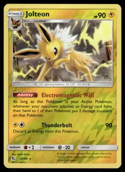 2019 Pokemon Jolteon Rare Hidden Fates 23/68 Reverse Holo NM - Image 1