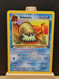 Pokemon TCG 1999 WOTC 1st Edition Fossil Omanyte 52/62 - Near Mint - Image 1