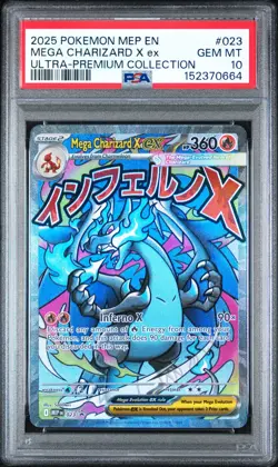 2025 POKEMON MEP EN-ME BLACK STAR PROMO #023 MEGA CHARIZARD X EX PSA 10 - Image 1