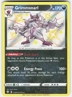 Grimmsnarl SV085/SV122 Shiny Rare Shining Fates Shiny Vault Pokemon Holo NM - Image 1