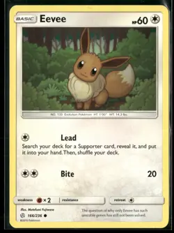 Eevee 166/236 Common Cosmic Eclipse Pokemon Lightly Played - Image 1