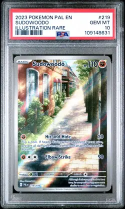 2023 POKEMON PAL EN-PALDEA EVOLVED ILLUSTRATION RARE #219 SUDOWOODO PSA 10 - Image 1