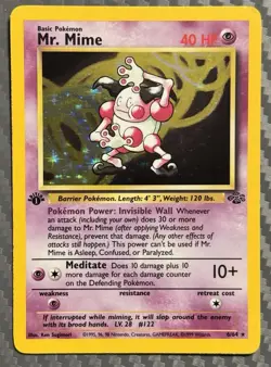 Pokemon TCG Jungle Mr. Mime 6/64 Holo 1st Edition - Image 1