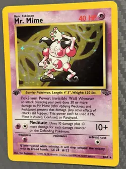Pokemon TCG Jungle Mr. Mime 6/64 Holo 1st Edition - Image 2