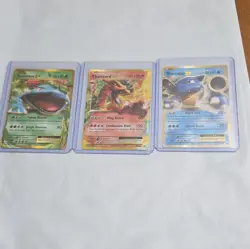 Pokemon TCG Evolutions 3-Card EX Holo Lot: Venusaur/Charizard/Blastoise 2016 - Image 1