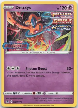 Deoxys SWSH170 Prerelease Fusion Strike Promo Pokemon Card NM - Image 1
