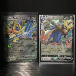 Pokemon TCG Zacian Promo Holo Lot: Hop's Zacian ex SVP 193 & Zacian V SWSH018 - Image 1