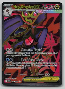 Pokemon TCG Mega Dragalge ex - ME04: Chaos Rising 104/086 Holo NM - Image 1