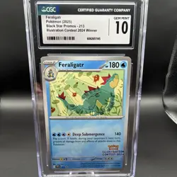 Pokemon TCG Feraligatr 213 SV Promo ENG 2025 CGC 10 Illustration Contest 2024 - Image 1