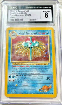 Pokemon Gym Heroes - Misty's Tentacruel #10/132 CGC Graded 8 Near Mint / Mint - Image 1