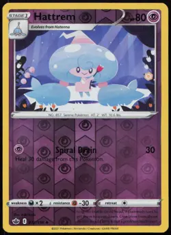 Hattrem 072/198 LP Chilling Reign Uncommon Reverse Holo Pokemon - Image 1
