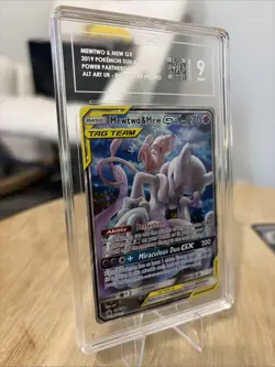 2019 POKEMON SM BLACK STAR PROMO #SM191 FULL ART/MEWTWO & MEW GX TAG 9 - Image 2