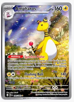 Ampharos 090/086 Holo Illustration Rare Chaos Rising Pokemon NM - Image 1