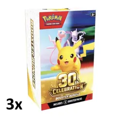 3x Pokemon TCG 30th Anniversary Booster Bundle Presale BRAND NEW *Presale* - Image 1