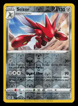 Scizor 128/192 Rare Rebel Clash Pokemon Reverse Holo Near Mint - Image 1