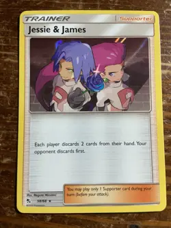 POKEMON JESSIE & JAMES 58/68 HOLO RARE HIDDEN FATES NEAR MINT - Image 1