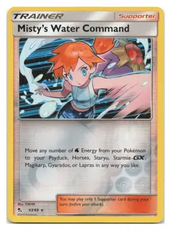 Misty's Water Command 63/68 Rare Hidden Fates Pokemon Reverse Holo 2019 - Image 1