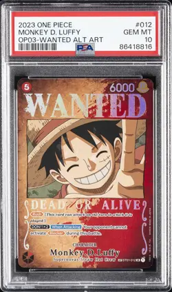 2023 ONE PIECE OP03-PILLARS OF STRENGTH #012 MONKEY D. LUFFY PSA 10 - Image 1