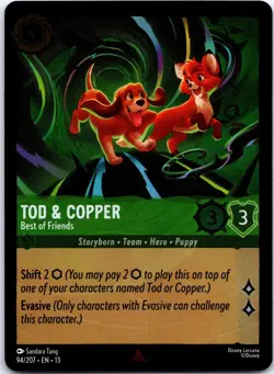 Tod & Copper - Best of Friends Cold Foil Rare Attack of the Vine! 94/204 NM - Image 1