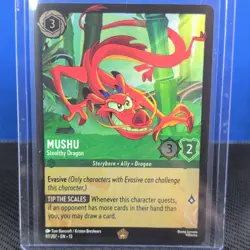 COLD FOIL Lorcana Mushu Stealthy Dragon Legendary 97/204 EN Attack Of The Vine - Image 1