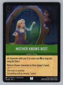 MOTHER KNOWS BEST 95/204 UC LORCANA COLD FOIL NM 1 GIAMMICHELE.,(` - Image 1