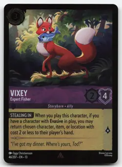 Vixey - Expert Fisher 46/204 Rare Attack of the Vine! Lorcana Cold Foil NM - Image 1