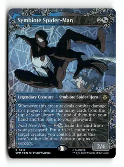 Symbiote Spider-Man (Borderless) [SPM - 217] Rare Foil NM Marvel's Spider-Man - Image 1