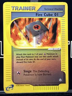 Fire Cube 01 122/147 Reverse Holo Aquapolis 2002 Pokemon TCG - Image 3