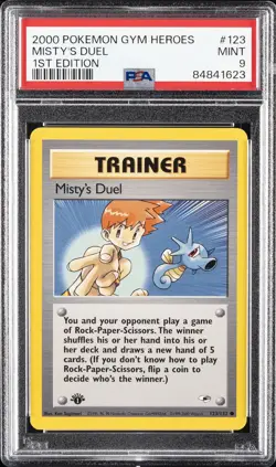2000 POKEMON GYM HEROES 1ST EDITION #123 MISTY'S DUEL PSA 9 - Image 1