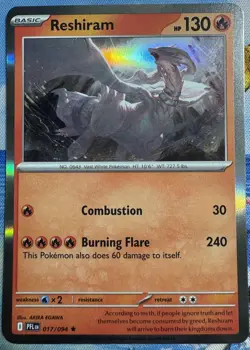 Reshiram 017/094 Rare Phantasmal Flames Pokemon Holo Near Mint - Image 1