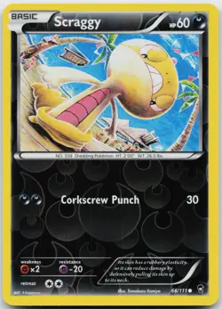 Scraggy 66/111 Common Furious Fists Pokemon Reverse Holo Near Mint - Image 1