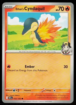 Ethan's Cyndaquil 032/182 Common Destined Rivals Pokemon Near Mint - Image 1