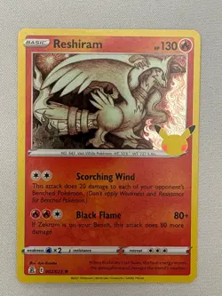 RESHIRAM 002/025 RARE CELEBRATIONS POKEMON HOLO NM - Image 1