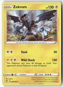 Zekrom 060/185 Holo Rare Vivid Voltage Pokemon Near Mint - Image 1