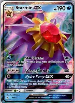 Starmie GX 14/68 Holo GX Rare Hidden Fates Pokemon Near Mint - Image 1