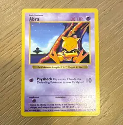 Wizards of the Coast Pokemon TCG Abra 43/102 Base Set Common Regular EN HP 30 - Image 1